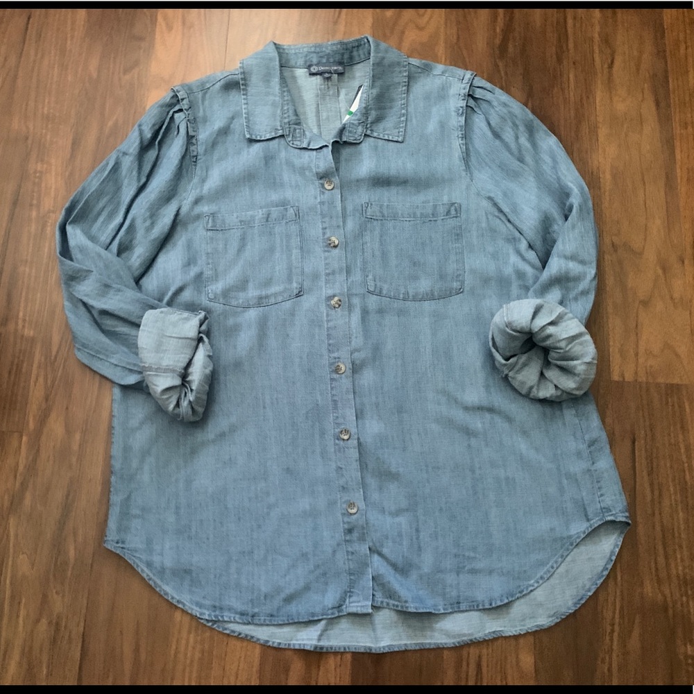 Democracy Chambray Button Down Shirt - Picture 2 of 9